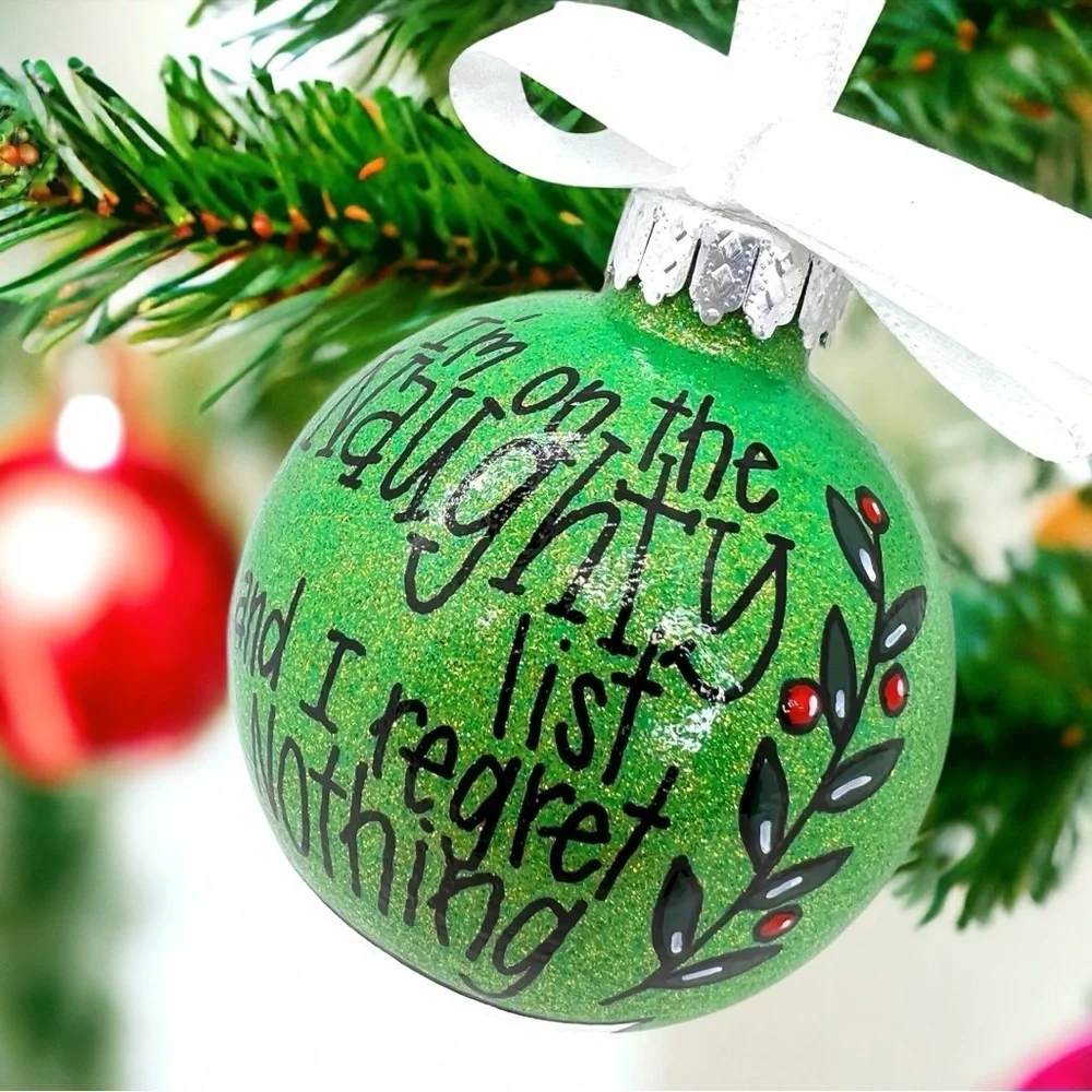 Naughty List Ornament: Embrace Your Inner Rebel This Christmas! Handmade Holiday